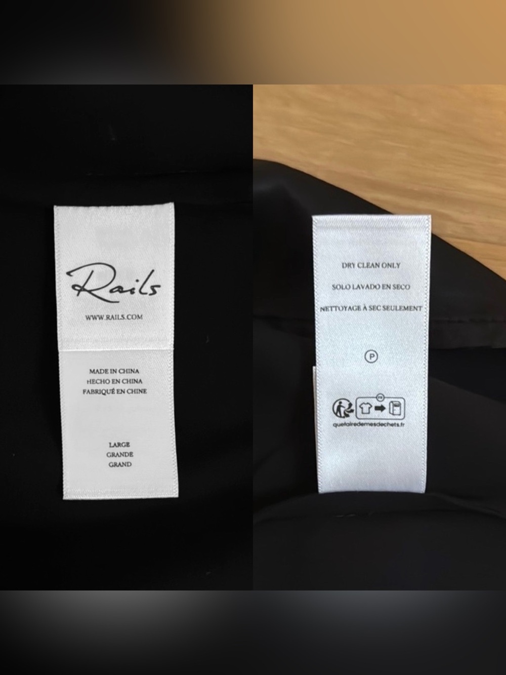 NEW Rails Paulo Top in Black | Luxe Tank Top V-neck Tank Cami | Size Large L - Picture 11 of 16